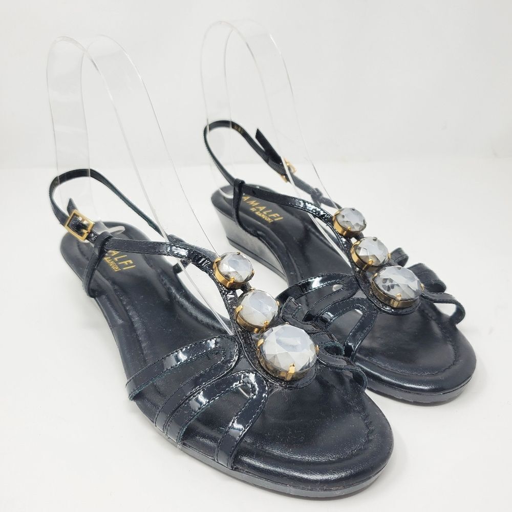 New Amalfi by Rangoni sandalsBeautiful black patent leather shoes with diamond